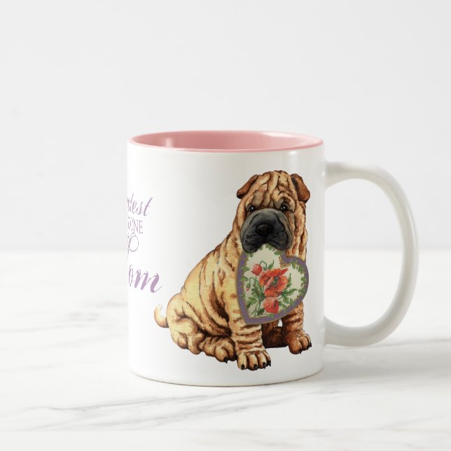 Shar-Pei Heart Mum Two-Tone Coffee Mug (Right)