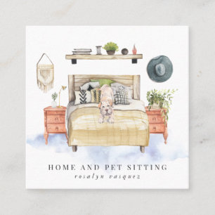 Shar Pei   Home and Pet Sitting Square Business Card