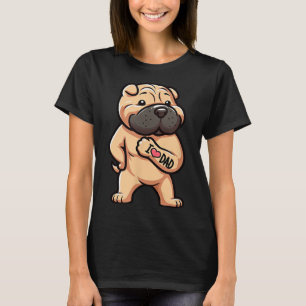 Shar Pei I Love Dad Funny Dog Tattoo _1 T-Shirt