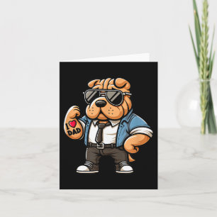 Shar Pei I Love Dad Funny Dog Tattoo  Card