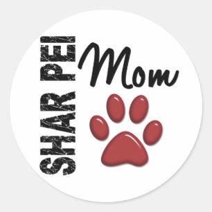 Shar Pei Mum 2 Classic Round Sticker