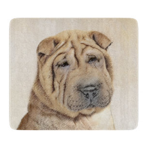 Shar Pei Painting - Cute Original Dog Art Cutting Board