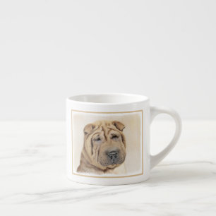 Shar Pei Painting - Cute Original Dog Art Espresso Cup