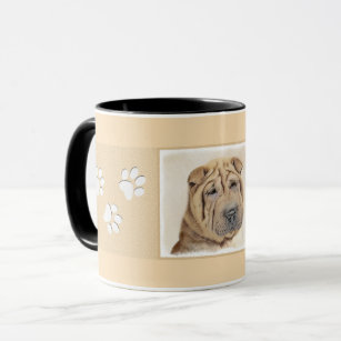 Shar Pei Painting - Cute Original Dog Art Mug