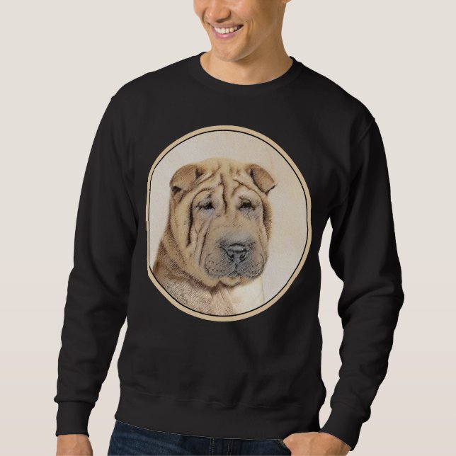 Shar Pei Painting - Cute Original Dog Art Sweatshirt (Front)