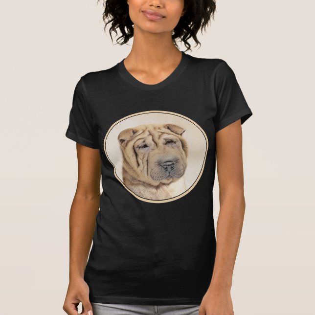 Shar Pei Painting - Cute Original Dog Art T-Shirt (Front)