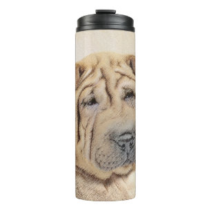 Shar Pei Painting - Cute Original Dog Art Thermal Tumbler