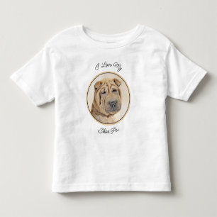 Shar Pei Painting - Cute Original Dog Art Toddler T-Shirt