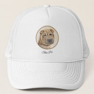 Shar Pei Painting - Cute Original Dog Art Trucker Hat
