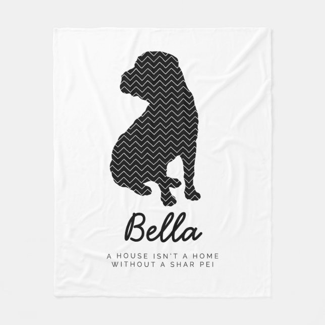 Shar Pei Personalised Fleece Blanket (Front)
