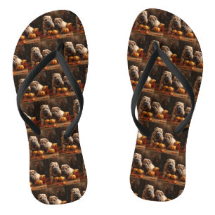 Shar Pei Puppy Autumn Delight Pumpkin Thongs