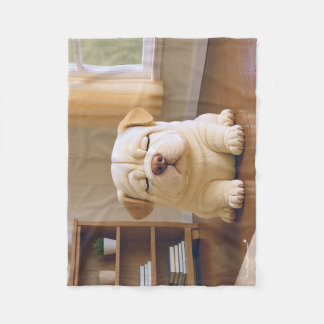 Shar Pei Puppy - Soft Serenity by WangWang Fleece Blanket
