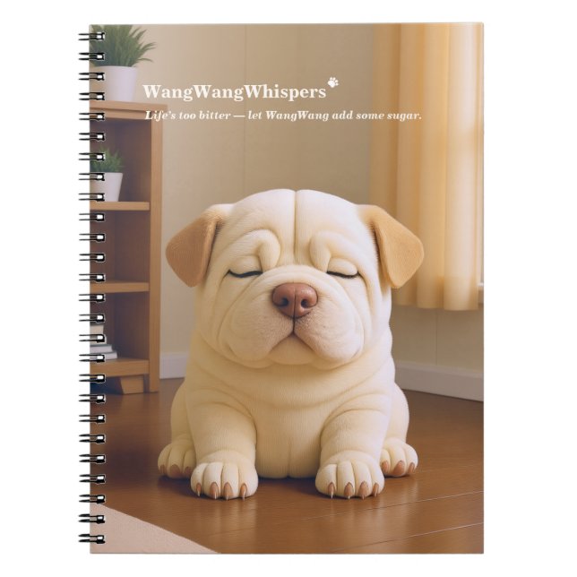 Shar Pei Puppy - Soft Serenity by WangWang Notebook (Front)