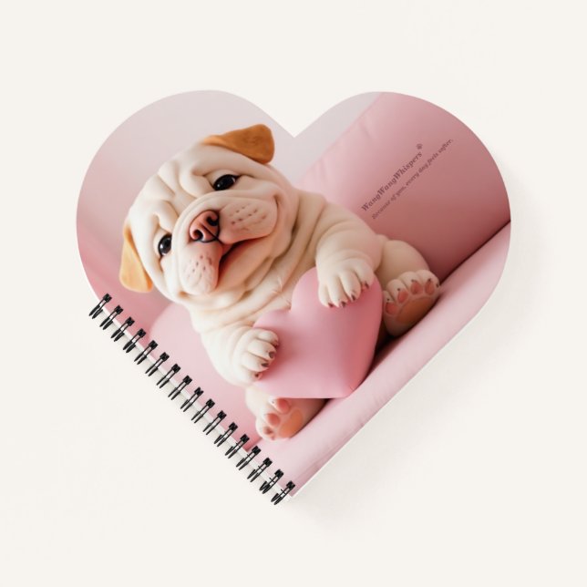 Shar Pei Puppy – Sweet Embrace by WangWang Notebook (Front)