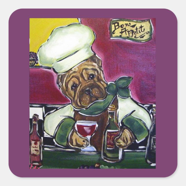 SHAR PEI SQUARE STICKER (Front)