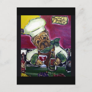 Shar-Pei Wine Chef Postcard