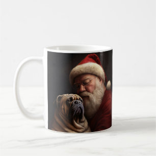 Shar Pei With Santa Claus Festive Christmas  Coffee Mug