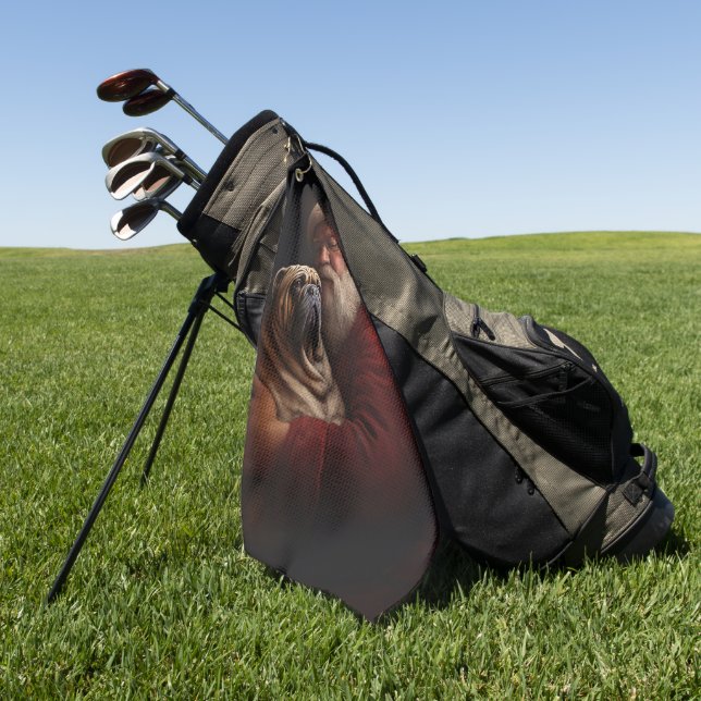 Shar Pei With Santa Claus Festive Christmas  Golf Towel (Green)