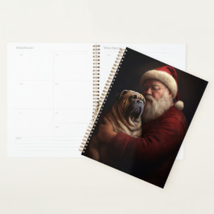 Shar Pei With Santa Claus Festive Christmas  Planner