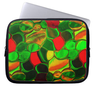 Shards hot colours, rounded off circles and shapes laptop sleeve