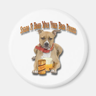 Share A Beer With American Staffordshire Terrier Magnet