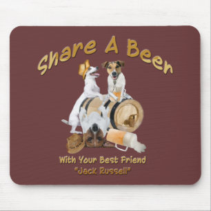 Share A Beer With Your Best Friend Jack Russell Mouse Pad