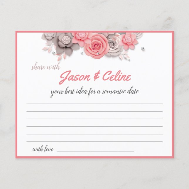 Share a Date Idea for Couple Bridal Shower Card (Front)