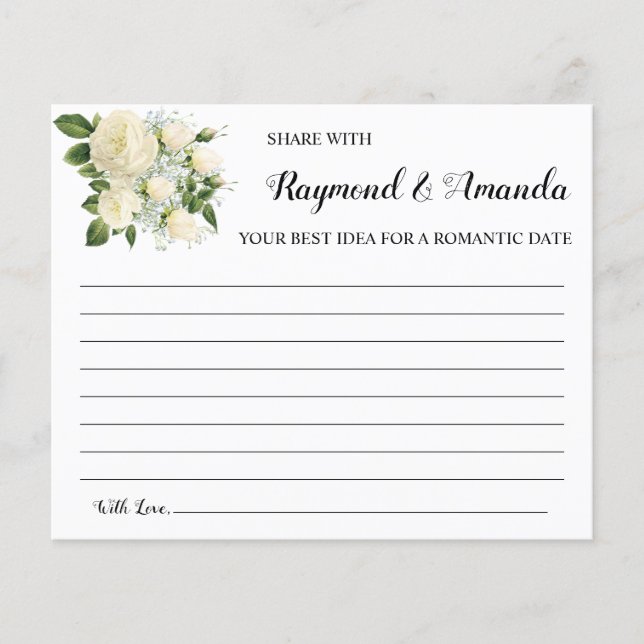 Share a Date Idea for Couple Bridal Shower Card (Front)