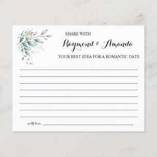 Share a Date Idea for Couple Bridal Shower card