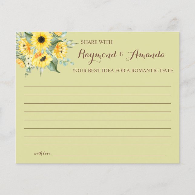Share a Date Idea for Couple Bridal Shower Card (Front)