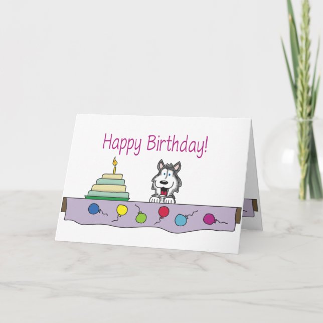 Share a Husky Birthday Card (Front)