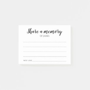 Share a Memory Celebration of Life Memorial Post-it Notes