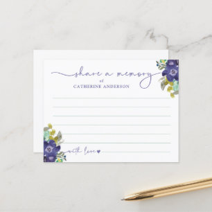 Share A Memory Floral Elegant Script Funeral Postcard