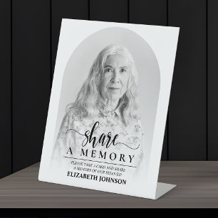 Share a Memory - Funeral Memorial Photo Pedestal Sign