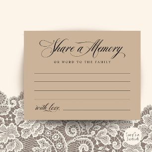 Share a Memory Funeral Service Memorial Card