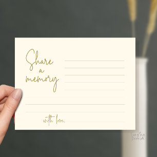 Share a memory Funeral Service Modern Script card