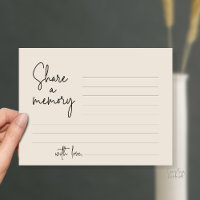 Share a memory Funeral Service Modern Script card