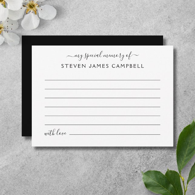 Share A Memory Funeral Tribute Postcard (Share a Memory Memorial Card)