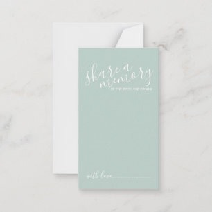 'Share a Memory' Modern Script Wedding Advice Card