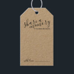 'Share a Memory' Modern Script Wedding Gift Tags<br><div class="desc">Add a personal touch to your wedding with a modern script wedding advice and wishes tag card.

This tag card features title 'share a memory' in black modern script font style and details in black modern sans serif font style on kraft paper.</div>