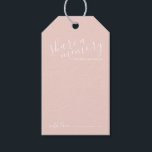 'Share a Memory' Modern Script Wedding Gift Tags<br><div class="desc">Add a personal touch to your wedding with a modern script wedding advice and wishes tag card.

This tag card features title 'share a memory' in white modern script font style and details in white modern sans serif font style on blush pink background.</div>