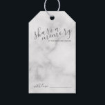 'Share a Memory' Modern Script Wedding Marble Gift Tags<br><div class="desc">Add a personal touch to your wedding with a modern script wedding advice and wishes tag card.

This tag card features title 'share a memory' in grey modern script font style and details in grey modern sans serif font style on white marble background.</div>