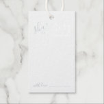 'Share a Memory' Modern Script Wedding Silver Gift Tags<br><div class="desc">Add a personal touch to your wedding with a modern script wedding advice and wishes silver foil tag card.

This card features title 'share a memory' in real silver foil modern script font style and details in modern sans serif font style on white background.</div>