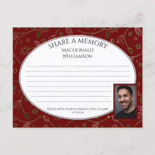 SHARE A MEMORY   Photo   Funeral Condolence Card