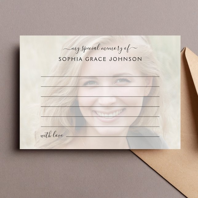 Share A Memory Photo Funeral Thank You Card (Share A Memory Memorial Card)