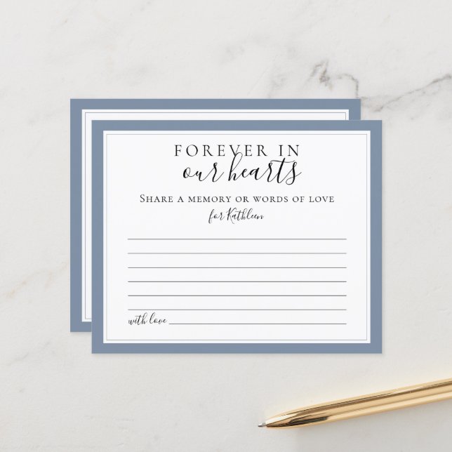 Share a Memory Simple Funeral Attendance Card (Front/Back In Situ)