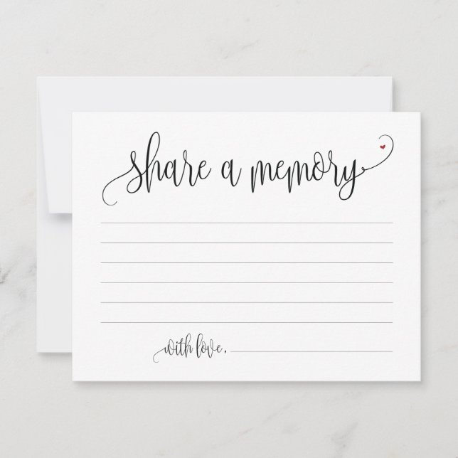 Share A Memory Sympathy, Memorial Note Card (Front)