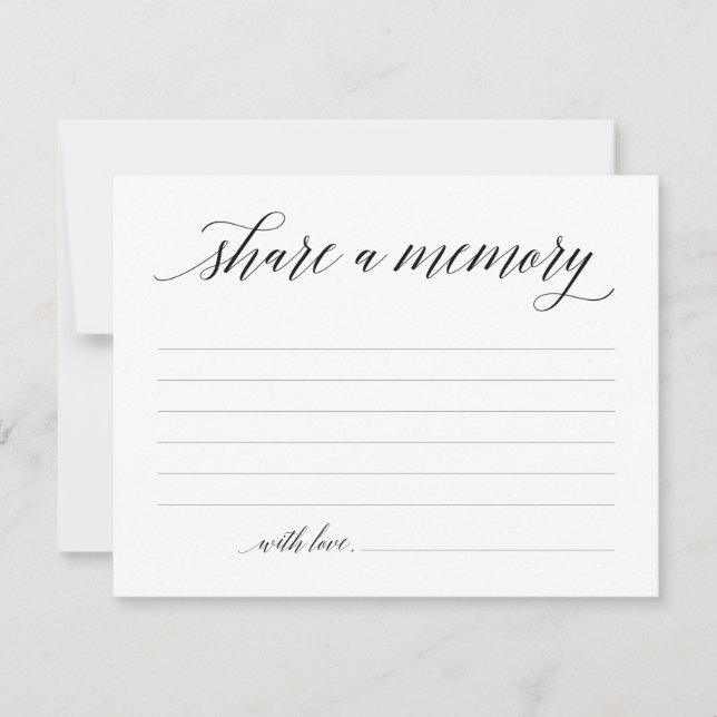 Share A Memory Sympathy, Memorial Note Card (Front)