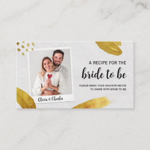 Share a recipe Custom Photo Bridal Shower Enclosure Card