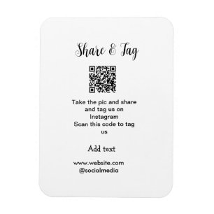 Share and tag on Instagram scan QR add website  Magnet
